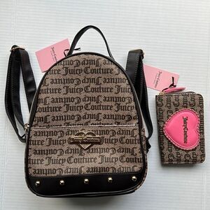 Juicy Couture Glam Backpack & Wallet in Brown